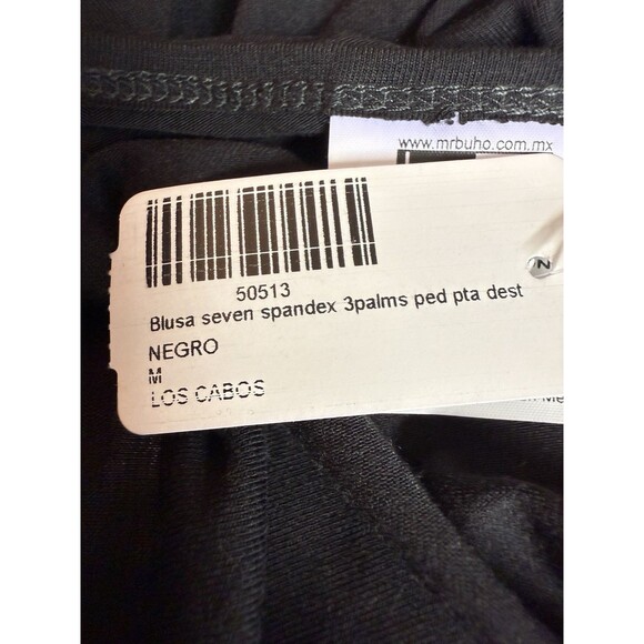 Los Cabos Mexico Souvenir Womens Black Sequin Short Sleeve Shirt Sz M NWT - Picture 9 of 10